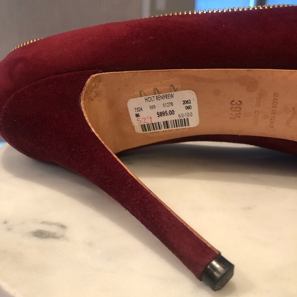 Alexander McQueen Skull Zipper Detail Peep Toe Pumps in Nubuck Leather - Picture 10 of 14